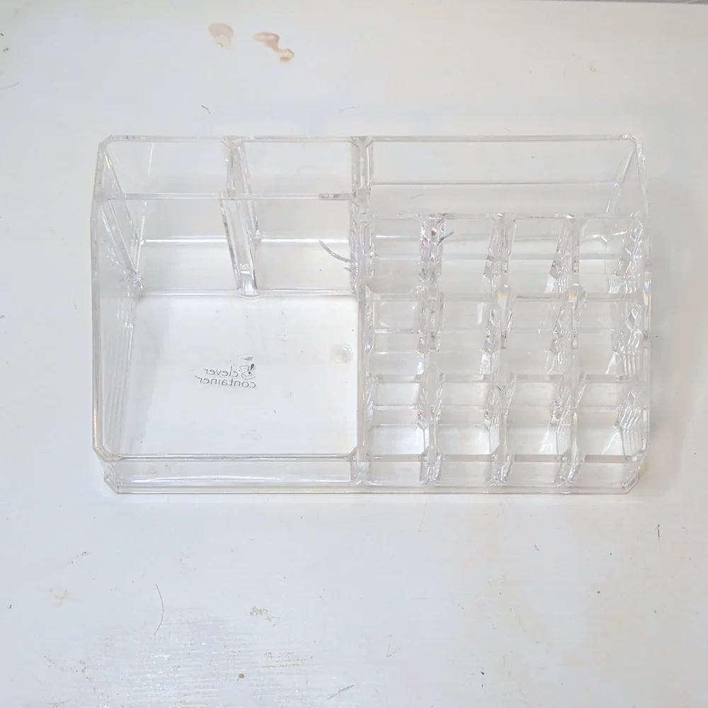 Acrylic Makeup Organizer Set Clear Storage Cosmetic Holder Set Of 2